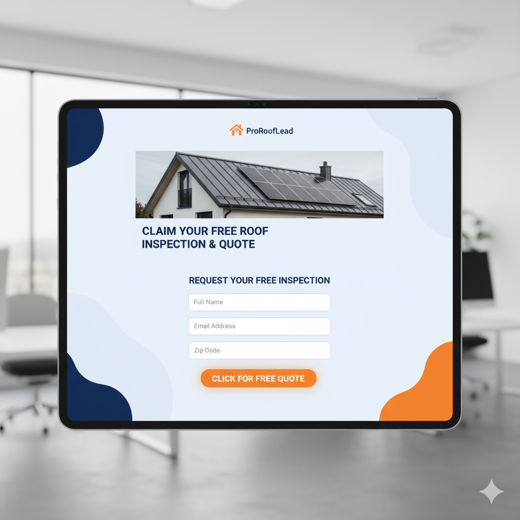 Mockup of the clean landing page with form visible